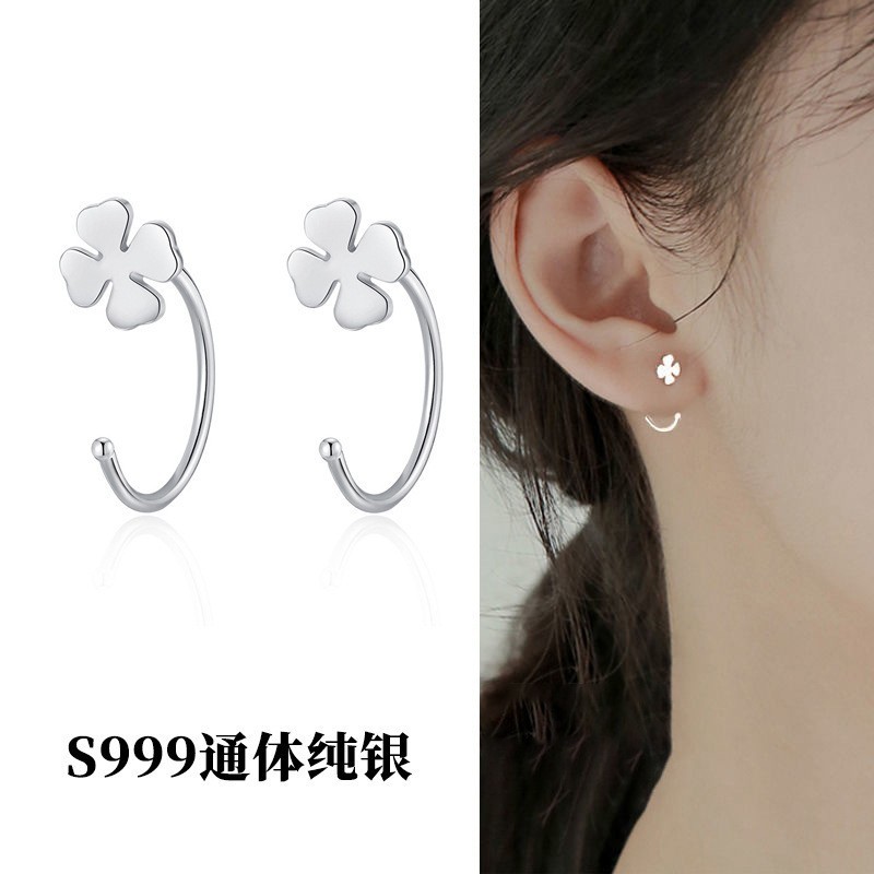 純銀イヤリング s999 純銀イヤリング 女性用 イヤリング シンプルで多用途、洗濯可能、就寝時も外さない、低刺激性のスターリングシルバーイヤーフック|undefined