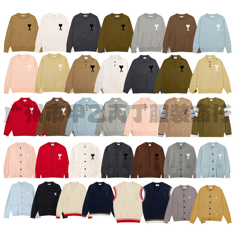 New Spring Pullover Styles Launched: Ami Trendy and Fashionable Versatile Knitwear Collection for Men and Women, Round Neck Sweaters