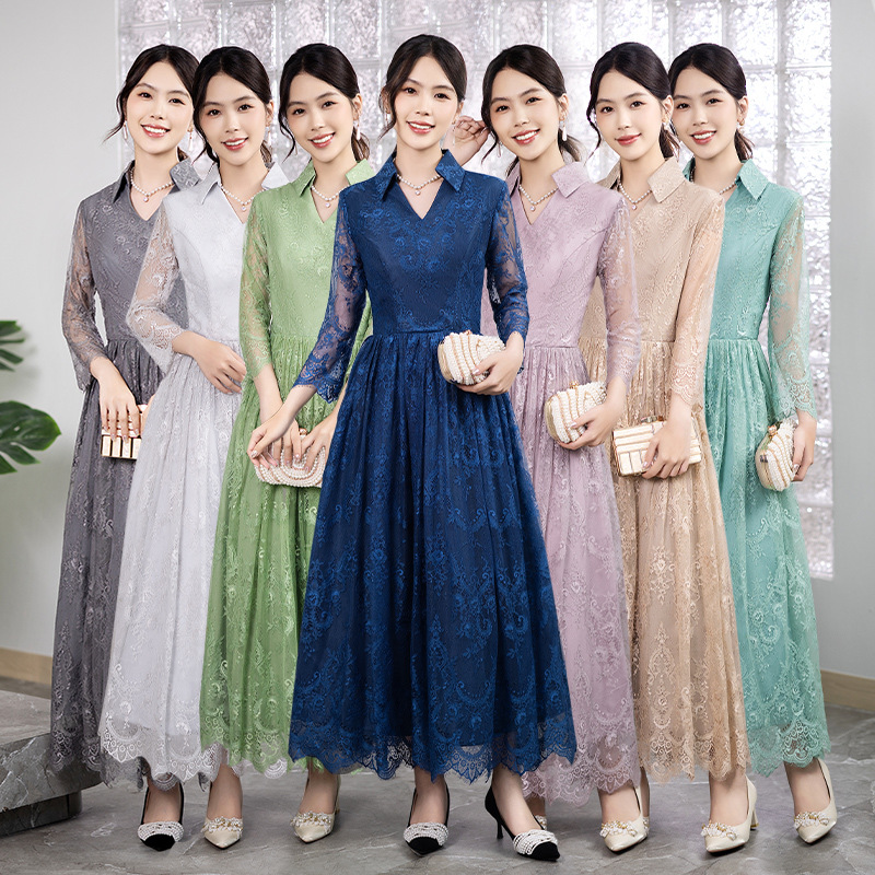 Elegant Evening Dress for Banquets 2026 New Spring Style Adult Lace Southeast Asia Ebay Long Gown for Women