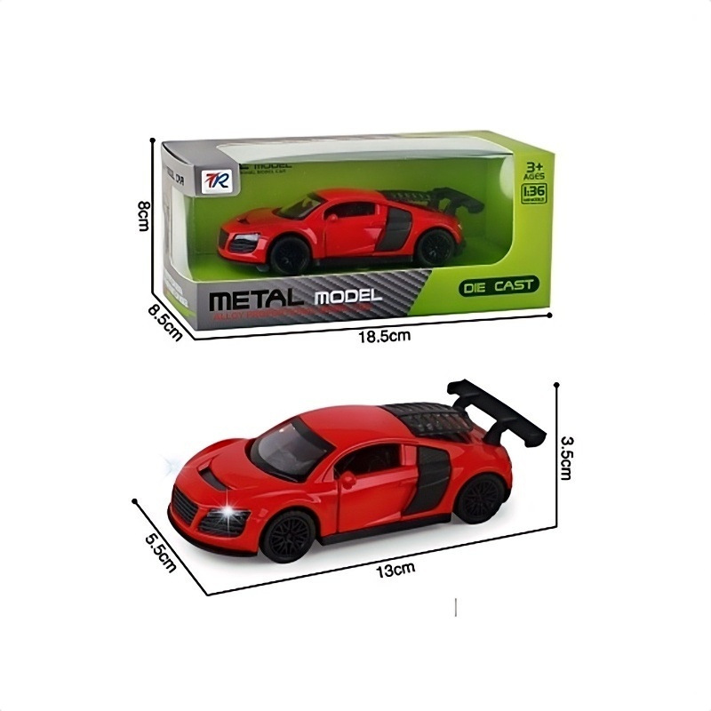 1:36 Alloy Sports Car Model with 2 Openable Doors, Sound and Light, Pull-Back Toy Car, Boys' Toy Gift Wholesale Mclaren
