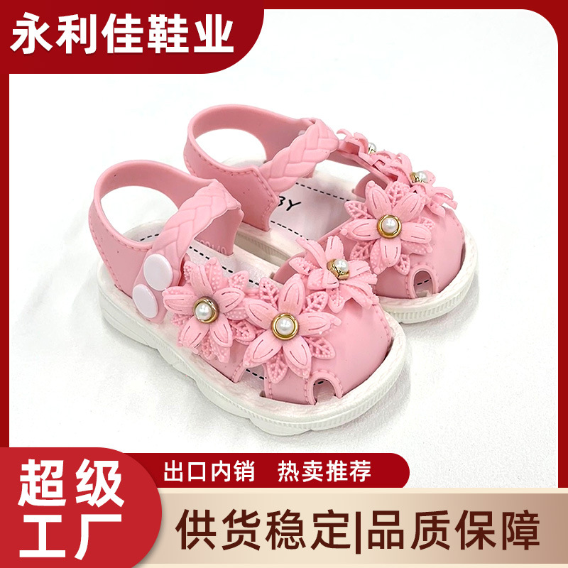 Niñas sandalias de verano princesa viento bebé bebé Baotou fábrica de zapatos para niños pequeños comercio electrónico al por mayor comercio exterior