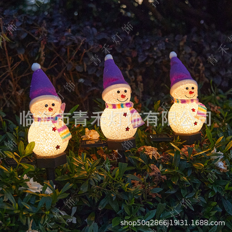 새로운 보라색 눈사람-따뜻한 빛