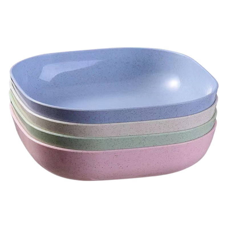 Wheat Straw Spit Bone Dish Household Restaurant Fruit Dish Dining Table Garbage Dish Round Deepened Plastic Dish Factory Wholesale