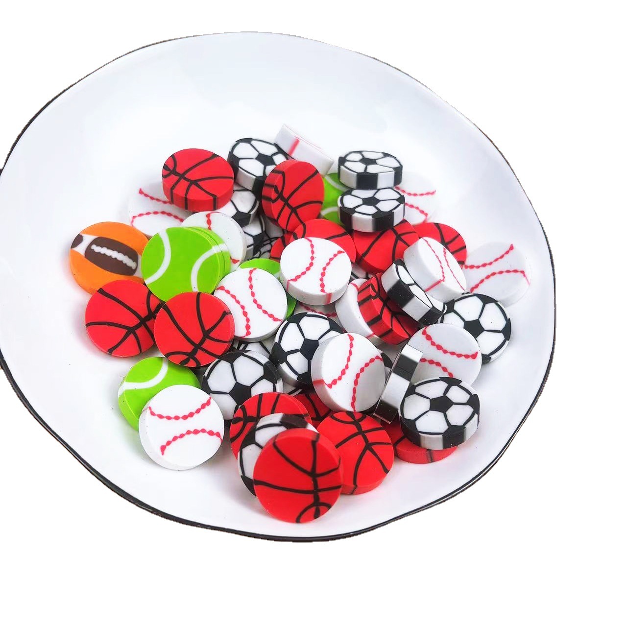 Creativo de dibujos animados de fútbol estilo borrador al por mayor escuela primaria estudiante borrador cabeza niños aprendizaje papelería regalo