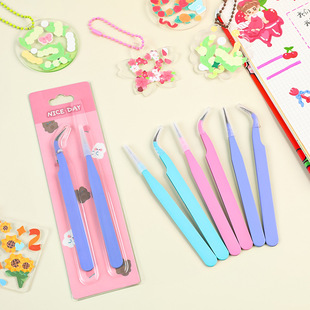 Multifunctional DIY Goo Card Hand Account Tweezers Hand Hand Account Sticker Tool Elbow Straight Pointed Art Tool