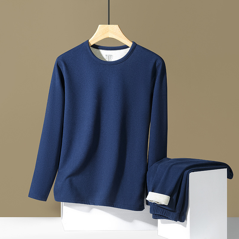 2024 New Men's Thermal Underwear suit fleece-lined Thickened Cashmere Silk Comfortable Soft Self-heating Warm 2024 New Men's Thermal Underwear suit fleece-lined Thickened Cashmere Silk Comfortable Soft Self-heating Warm