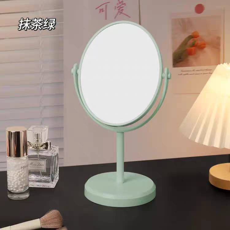 Espejo de escritorio de maquillaje para el hogar de doble cara ampliado para el salón de belleza de cabeza negra de alta sensación de dormitorio de estudiantes espejo de escritorio