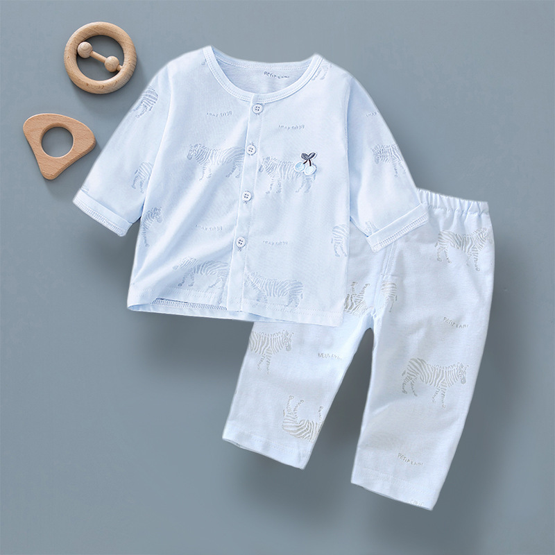 Bebé aire acondicionado ropa traje fino pijamas de verano inicio desgaste