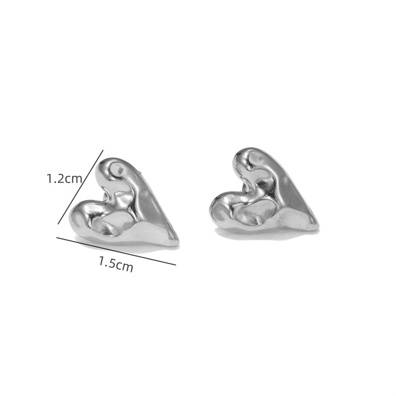 8g Weight 304 Stainless Steel Ear Needle Material Ear Studs Classification 1 Pair Quantity Holiday, Travel, Selfie Occasion 304 Stainless Steel Material Heart Shape, Flower Pattern Women's Gender Plating Design Elegant, Simple Style, Streetwear Style 1 Pair Elegant Simple Style Streetwear Heart Shape Flower Plating 304 Stainless Steel Ear Studs 10