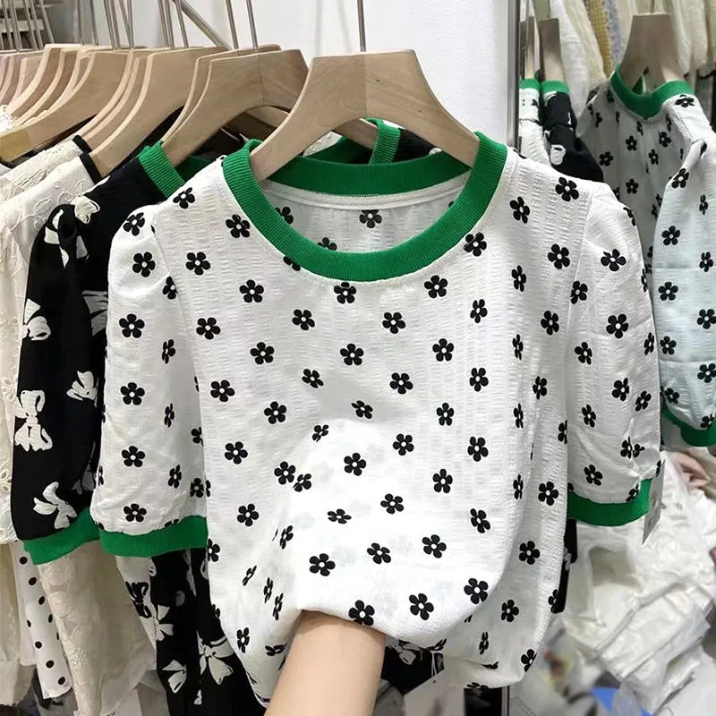 Camiseta manga corta en contraste