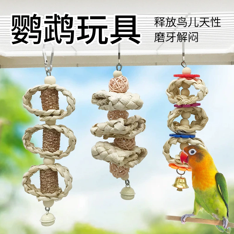 Попугай игрушка кукурузная шкура