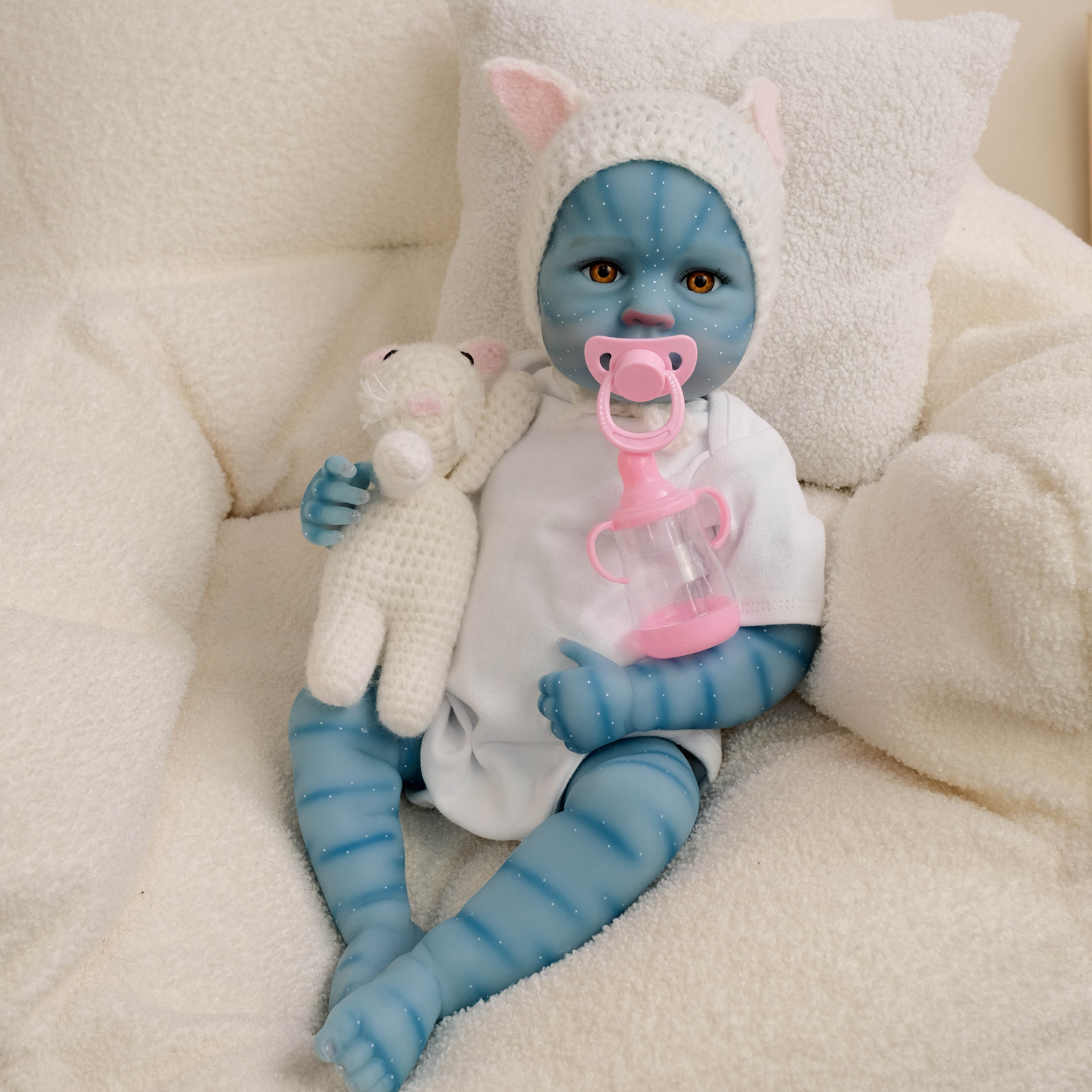 Muñeca de simulación de muñeca de simulación de manga corta LouLou awake avatar de manga corta de 19 pulgadas