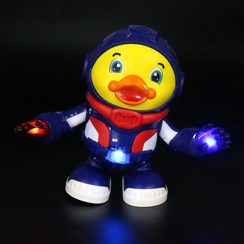 Douyin mismo baile eléctrico espacio pato música luz swing bailando pequeño pato lindo astronauta muñeca eléctrica