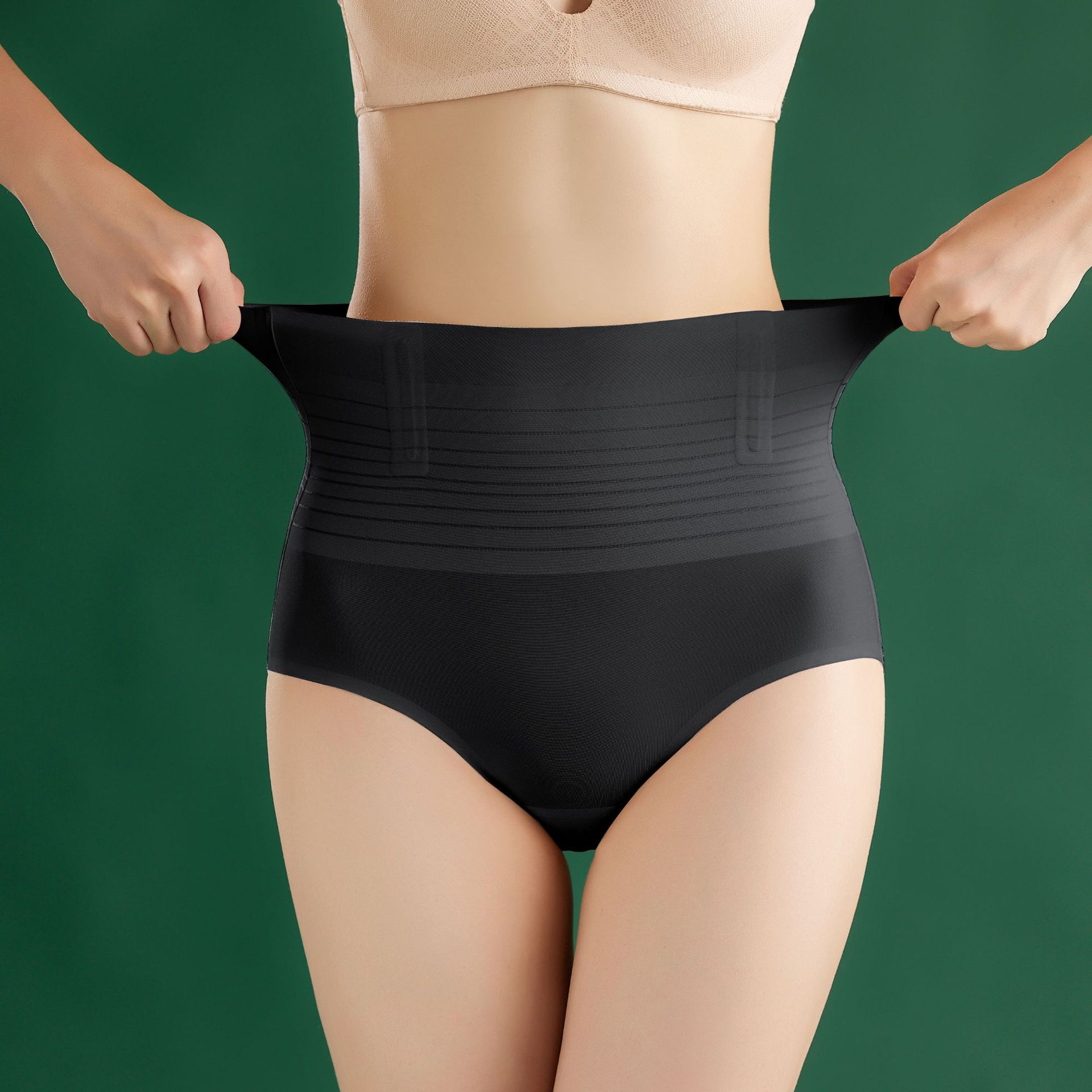 Ultra-Delgado no curling vientre pantalones cómodos suaves Mediados de cintura alta cintura vientre pantalones de algodón vaina apretada