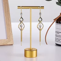 S9252 Серебряная игла серьги длинные геометрические ромбовидные серьги женская 2024 новая мода темперамент высокого уровня серьги