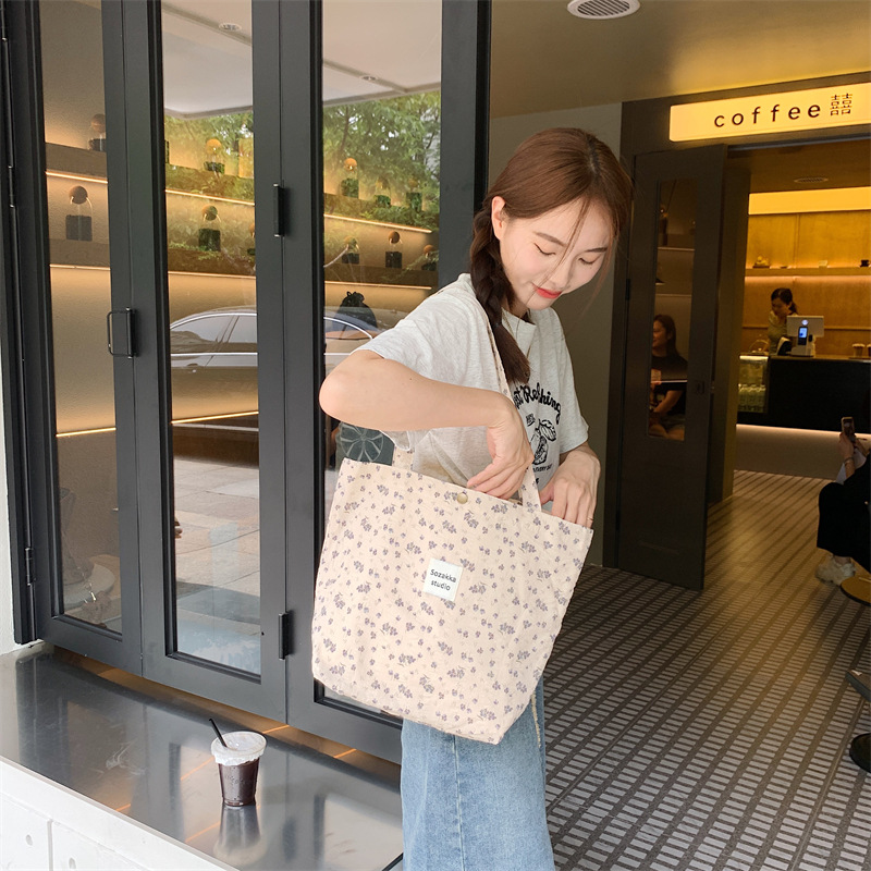 36251 Vintage floral canvas cosmetic bag, large-capacity handbag, women's single-shoulder crossbody bag, tote bag, underarm bag undefined