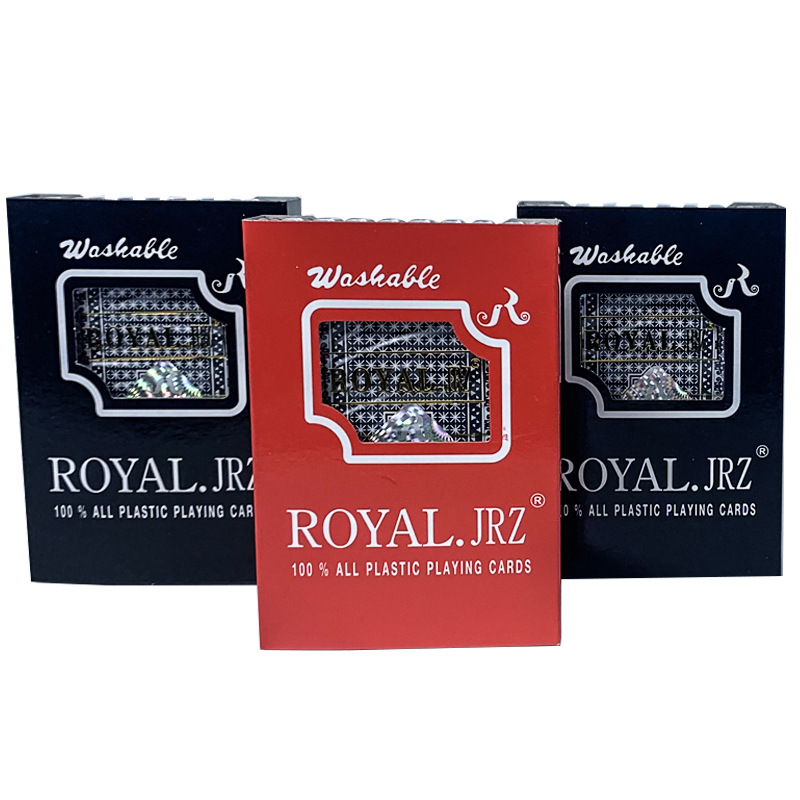 新款ROYAL亮片双色PVC塑料30丝光滑背防水耐磨扑克牌跨境批发