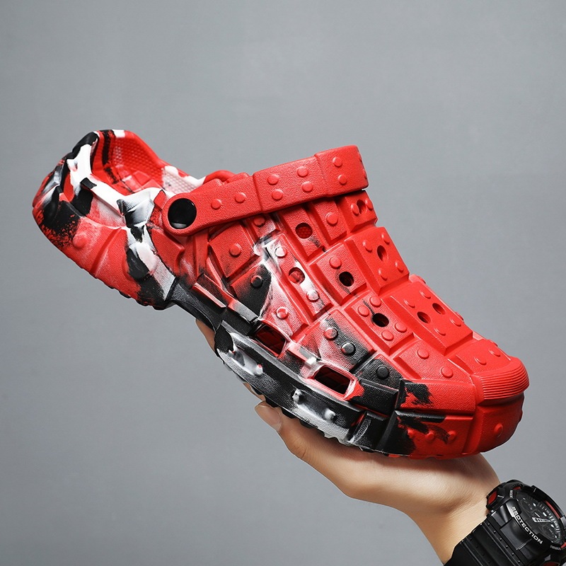 Summer Breathable Hole Shoes Men's Shoes Cross-border New Style Driving Outfit Fashionable Baotou Sandals Lightweight Beach Slippers