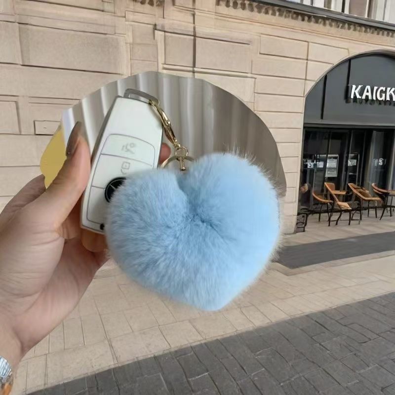 ラブピーチハートぬいぐるみボールハート型車のキーホルダーかわいい韓国インペンダントパーソナライズされたクリエイティブバッグペンダントキー|undefined