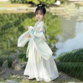 女童汉服亲子唐装夏季新款古装广袖连衣裙古风衣服全套演出舞蹈服