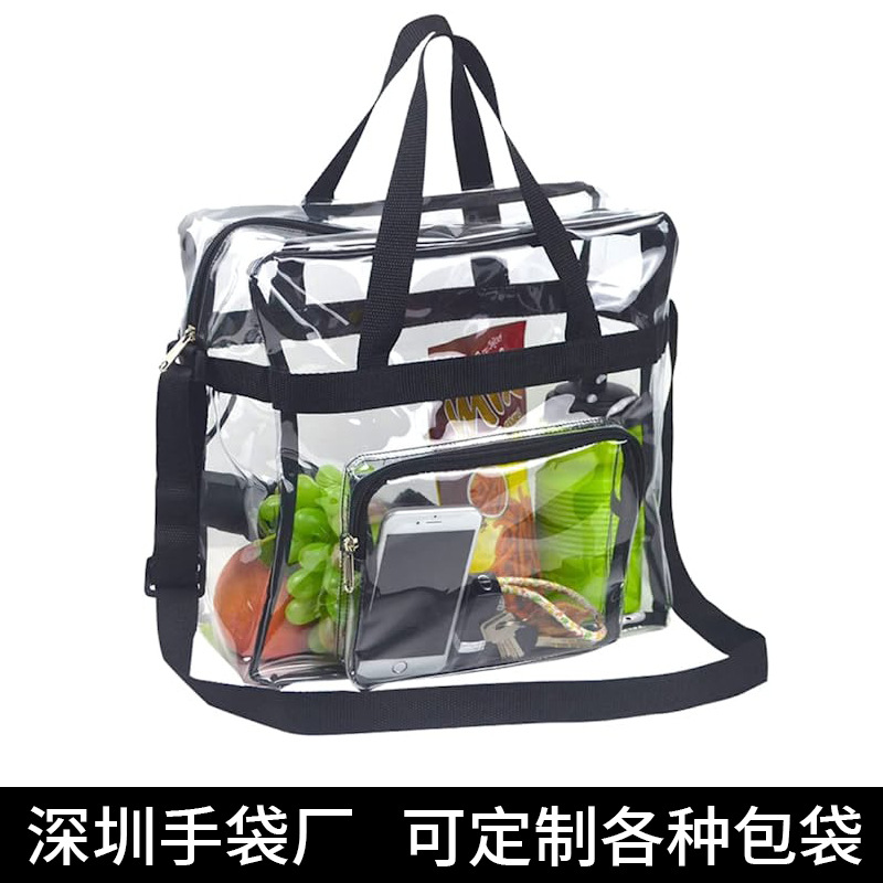 跨境热销PVC透明挎包 体育馆观赛演唱会沙滩旅游防水背包外贸手袋