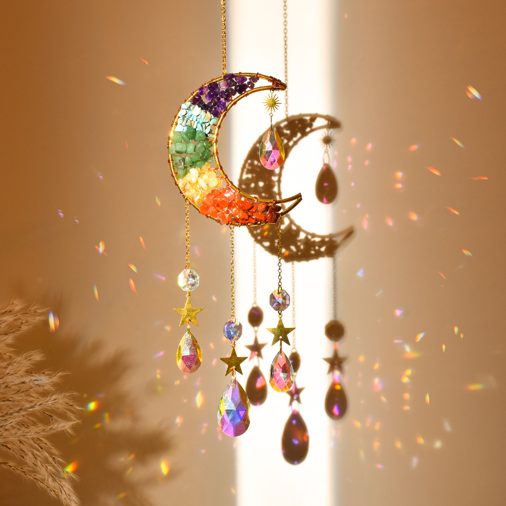 Pastoral Moon Natural Crystal Wind Chime display picture 1
