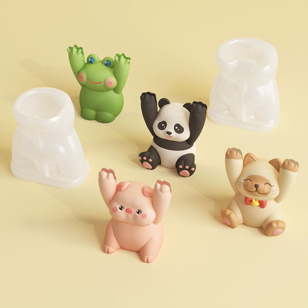 Силиконовая форма с рисунком из мультфильма, мусс, панда, лягушка