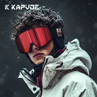 Магнитные лыжные очки Kapvoe, профессиональные высококачественные альпинистские снежные очки, одинарные и двойные цилиндрические очки для близорукости, противотуманные очки