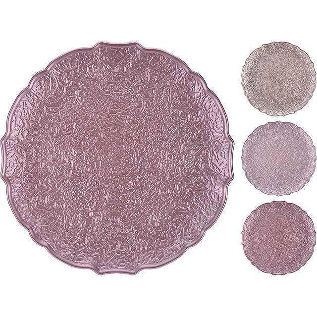 13 pulgadas acrílico transparente cargador de bordes de oro plano boda navidad baby shower party decoración plástica