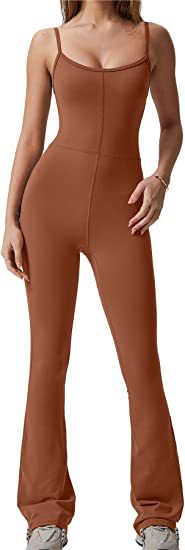 2023 transfronteriza Amazon nuevo apretado pantalones de mono de costura de color sólido europeo y americano