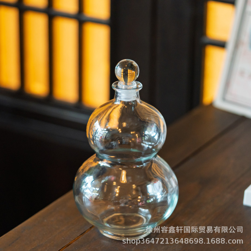 玻璃酒瓶葫芦瓶空瓶家用分装酒瓶果汁饮料密封食品级玻璃新款创意|undefined
