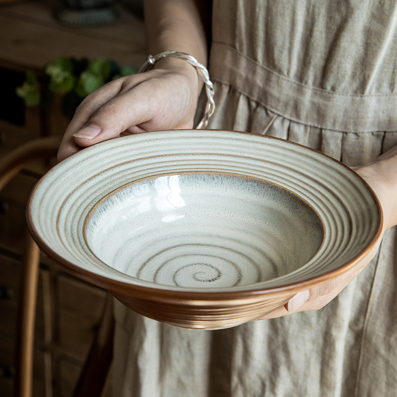 Out of stock 7.5 pulgadas sombrero de paja tazón de ensalada retro tazón de cerámica tazón de sopa japonés tazón doméstico exportación transfronteriza
