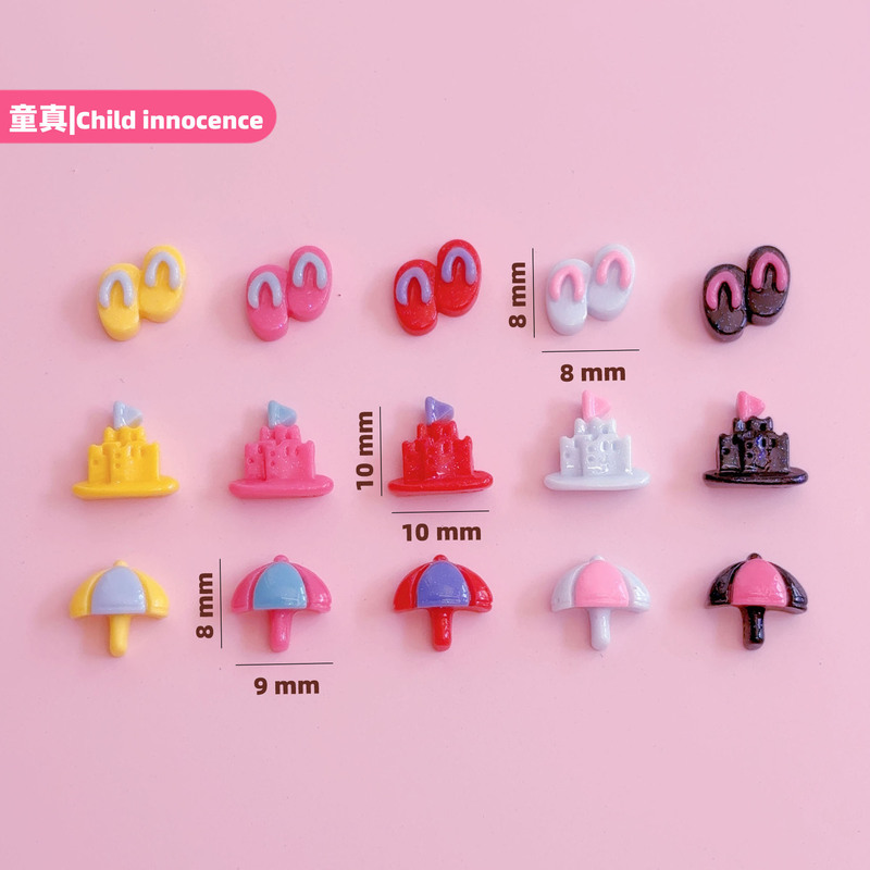 Miss Mini Sunshine Beach Slippers Castle Umbrella Trinkets DIY Nail Art Earrings Material Decoration Accessories Miss Mini Sunshine Beach Slippers Castle Umbrella Trinkets DIY Nail Art Earrings Material Decoration Accessories