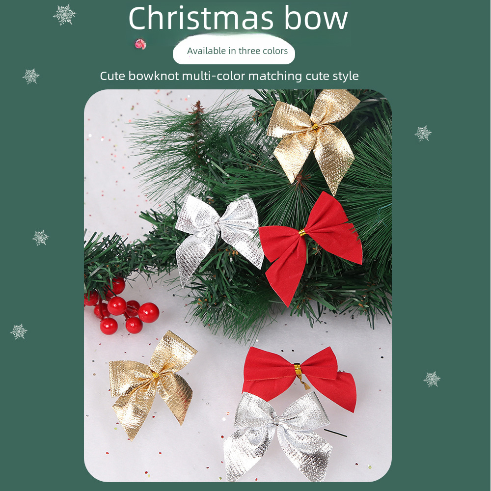 Christmas Decoration Bows Red And Gold Christmas Tree Pendants_voghion.com