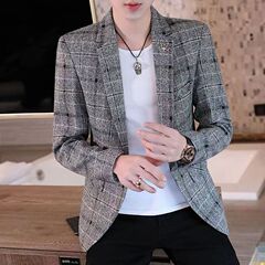 商务休闲西装春秋季男士韩版修身外套百搭小西装单西上衣简约休闲