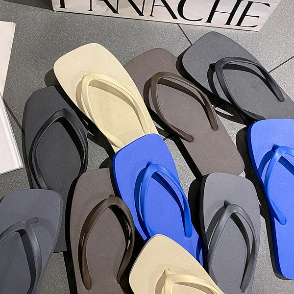 Summer Japanese solid color flip flops