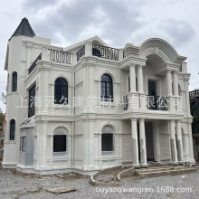 别墅外墙GRC线条窗套 罗马柱花瓶栏杆