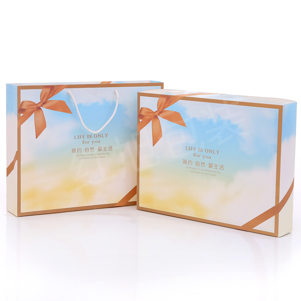 Toallas de baño de tres piezas caja de embalaje vacía caja de regalo de boda caja de regalo portátil de ventana abierta