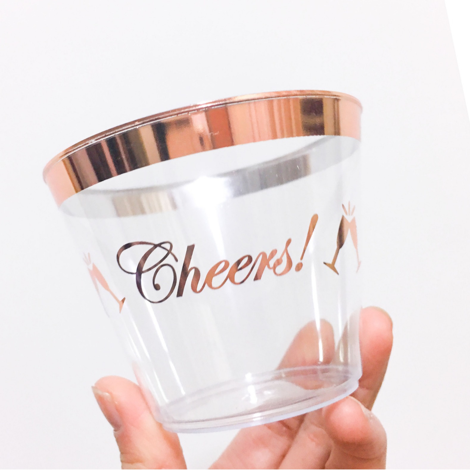9oz logo taza de agua desechable taza de postre taza de mousse copa de vino polvo de plata whisky taza de plástico