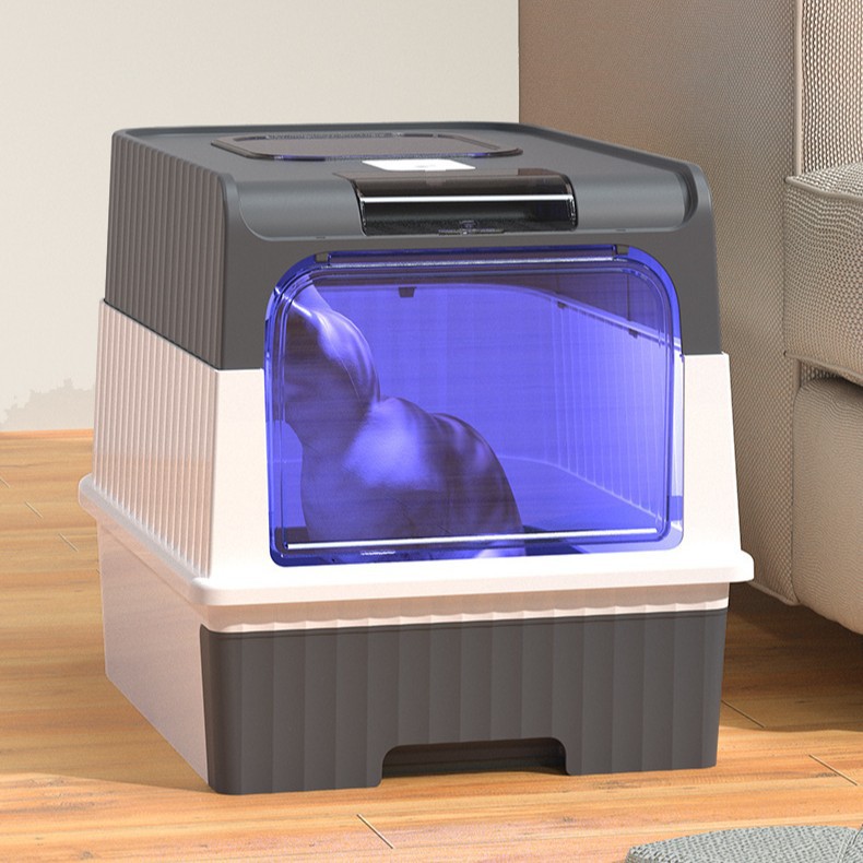 Super gran totalmente cerrado cuenca de arena para gatos anti-spillado exterior esterilización anti-odor tipo cajón inodoro para gatos productos de limpieza para mascotas