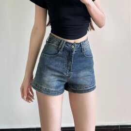 牛仔新款夏季复古美式2026辣妹短裤ins热裤直筒弹力高腰显瘦短款