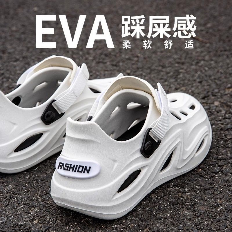 Men's summer clogs with a comfortable feel, suitable for driving, fishing, outdoor wear, thick-soled, non-slip, durable, beach closed-toe sandals for men