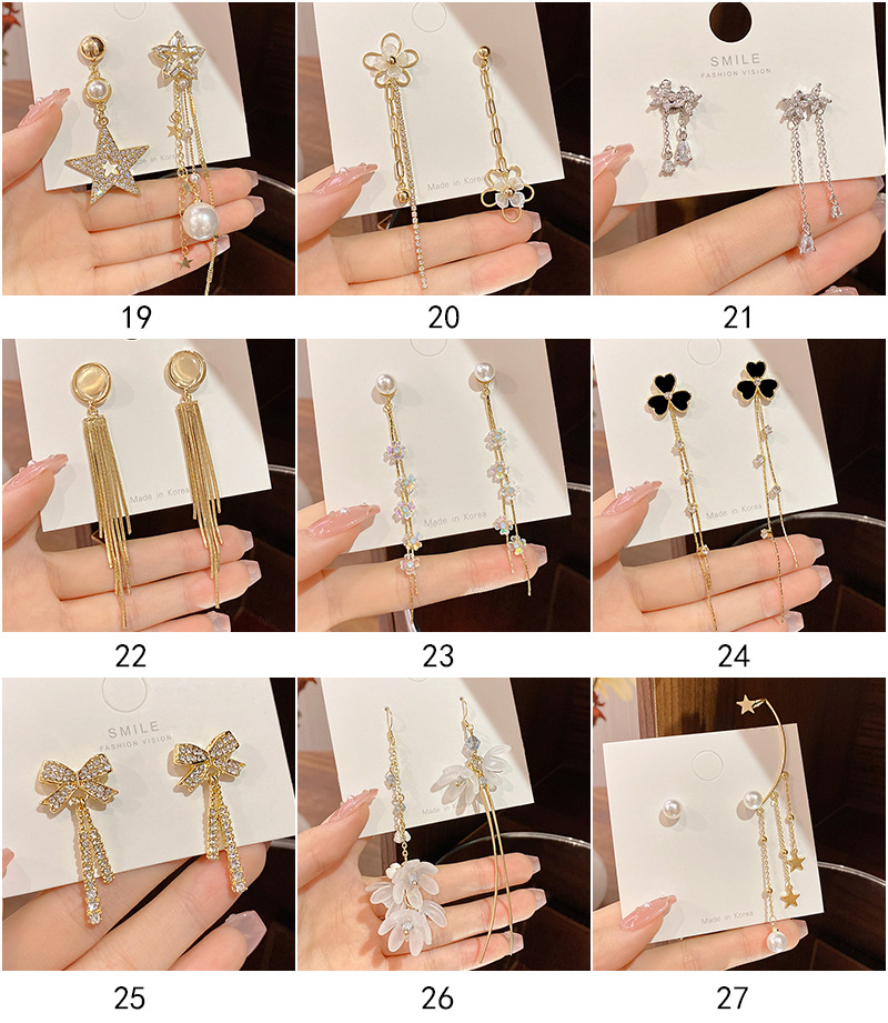 Fashion Flower Bow Knot Copper Inlay Artificial Pearls Zircon Drop Earrings 1 Pair