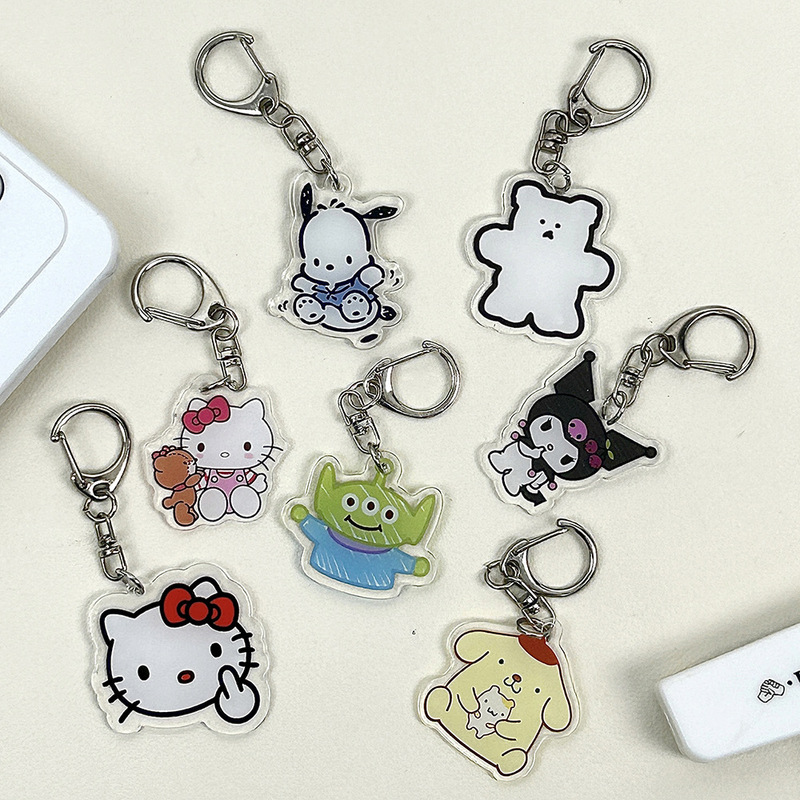 メーカー卸売りの爆発的なアクリルストラップ日系アニメかわいい筆袋バッグ小ストラップ学生のキーホルダー飾り|undefined