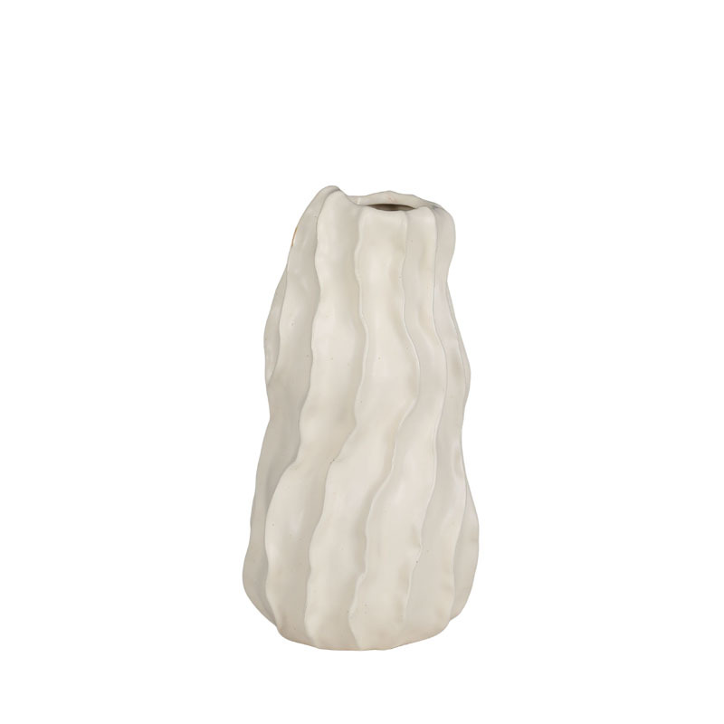 Vaso de cerámica medieval minimalista francés crema retro viento tranquilo decoración de la sala de estar en flores secas decoración floral