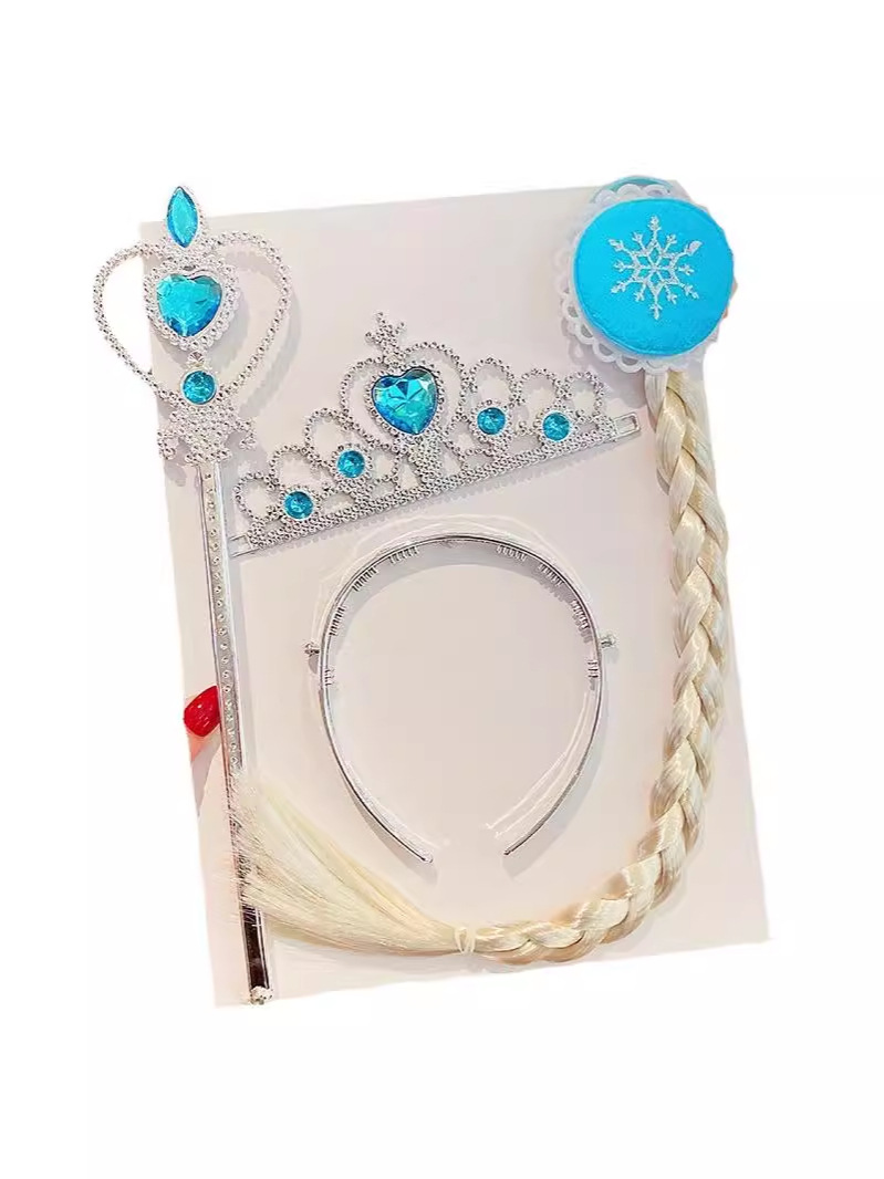 Corona para niños, peluca de Frozen, trenzas, accesorios para el cabello de súper hadas, diadema con forma de princesa para niñas, horquilla, tocado de Aisha