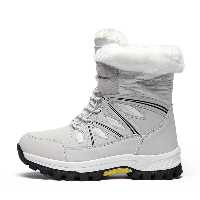 Warm platform boots, fleece‑lined lace‑up ankle boots, platform tread, plus sizes