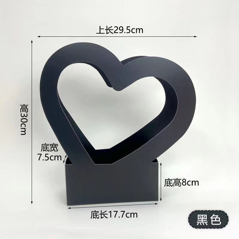 Cesta de flores portátil coreana creativa, caja de regalo en forma de corazón festivo, caja de papel, caja de embalaje de arreglos florales al por mayor, bolsa de caja de flores