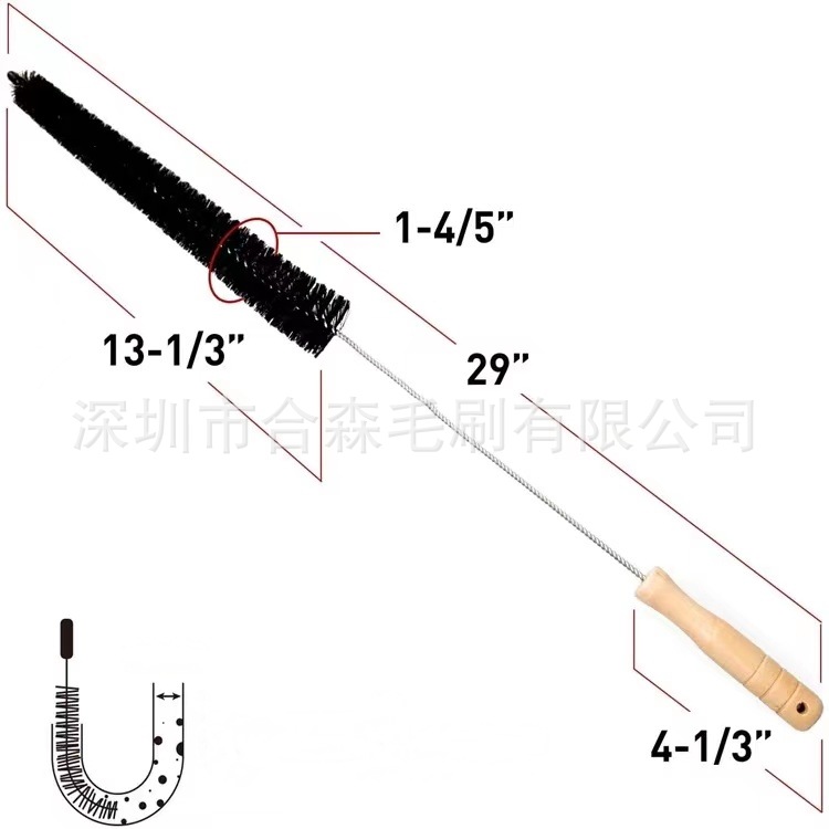 대량 가격 우수한 파이프 브러시 스테인레스 스틸 건조기 청소 브러시 냉장고 라디에이터 청소 브러시 도구 브러시