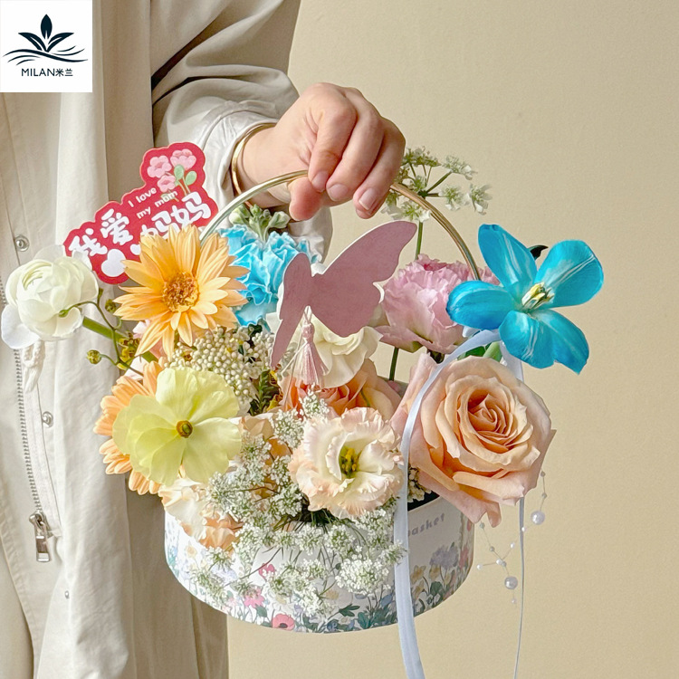 Día de la Madre Tarjeta de felicitación de ramo pequeño Etiqueta colgante Tarjeta de bendición de vacaciones Regalo Caja de flores Tarjeta de inserción decorativa Material de bricolaje